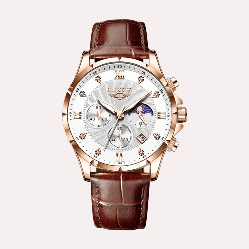 LIGE Mens Watches Casual Business Watch Men Luxury Waterproof Date Luminous Chronograph Wristwatch Quartz Watch Leather Clock