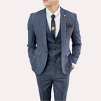 British Korean Style High Quality Modified Plaid Three-Piece Suit for Men - Stylish Business Casual Suit Vest And Trousers Set