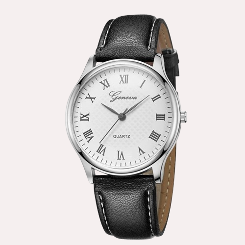 Geneva Men’s Classic Business Watch – Refined Elegance in Leather