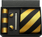 Classic 100% Silk Men’s Tie Set – Elegance in Gift Box