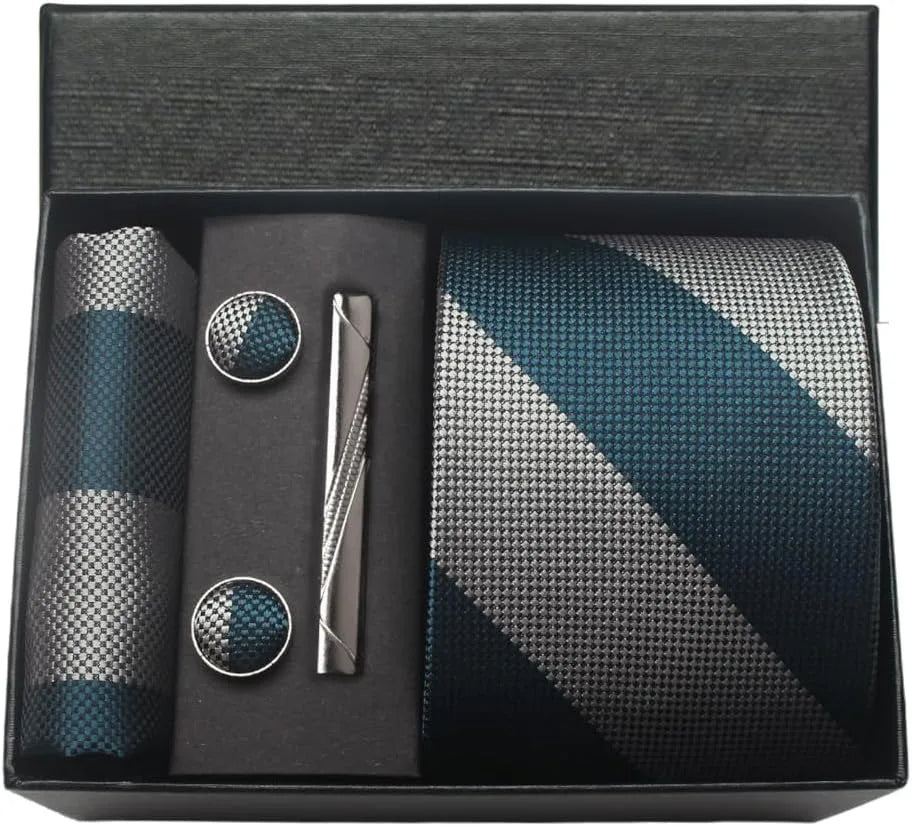 Classic 100% Silk Men’s Tie Set – Elegance in Gift Box