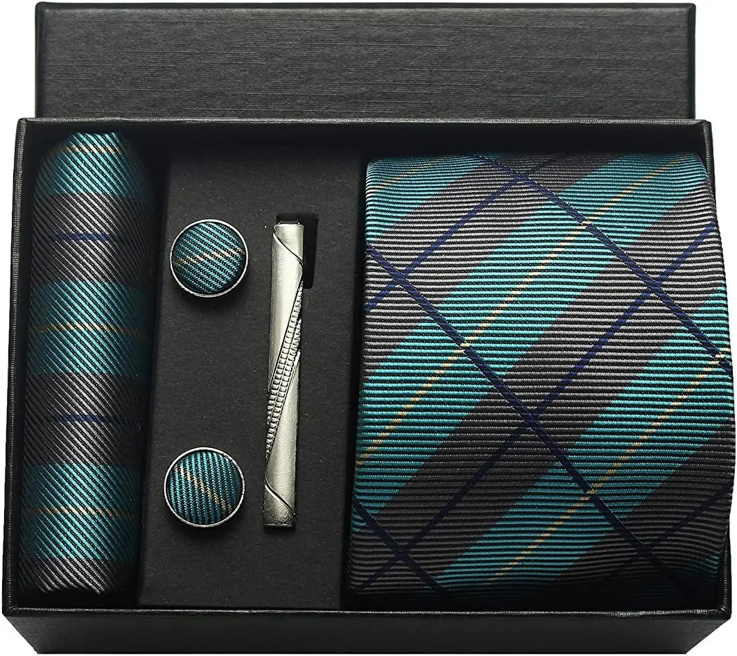 Classic 100% Silk Men’s Tie Set – Elegance in Gift Box