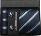 Classic 100% Silk Men’s Tie Set – Elegance in Gift Box