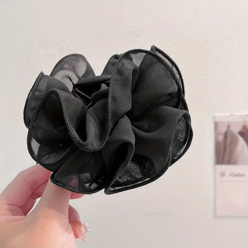 Elegant Layered Mesh Floral Hair Clip – Timeless Sophistication