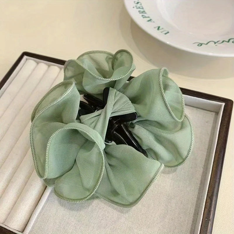 Elegant Layered Mesh Floral Hair Clip – Timeless Sophistication