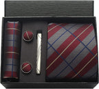 Classic 100% Silk Men’s Tie Set – Elegance in Gift Box