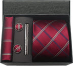 Classic 100% Silk Men’s Tie Set – Elegance in Gift Box
