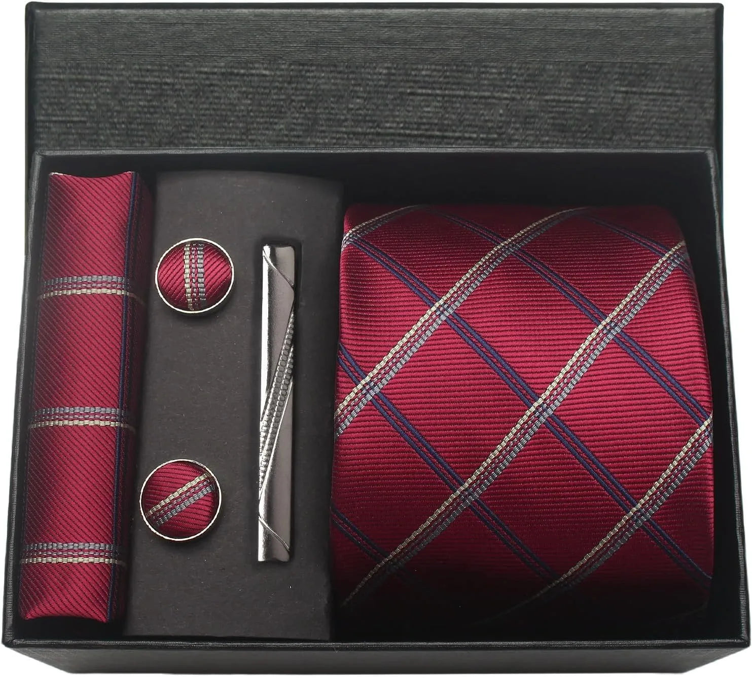 Classic 100% Silk Men’s Tie Set – Elegance in Gift Box