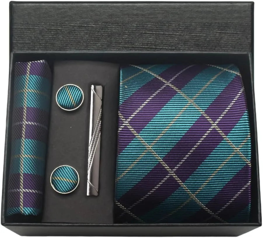 Classic 100% Silk Men’s Tie Set – Elegance in Gift Box