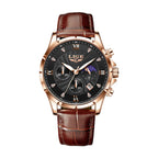 LIGE Mens Watches Casual Business Watch Men Luxury Waterproof Date Luminous Chronograph Wristwatch Quartz Watch Leather Clock