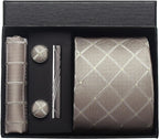 Classic 100% Silk Men’s Tie Set – Elegance in Gift Box