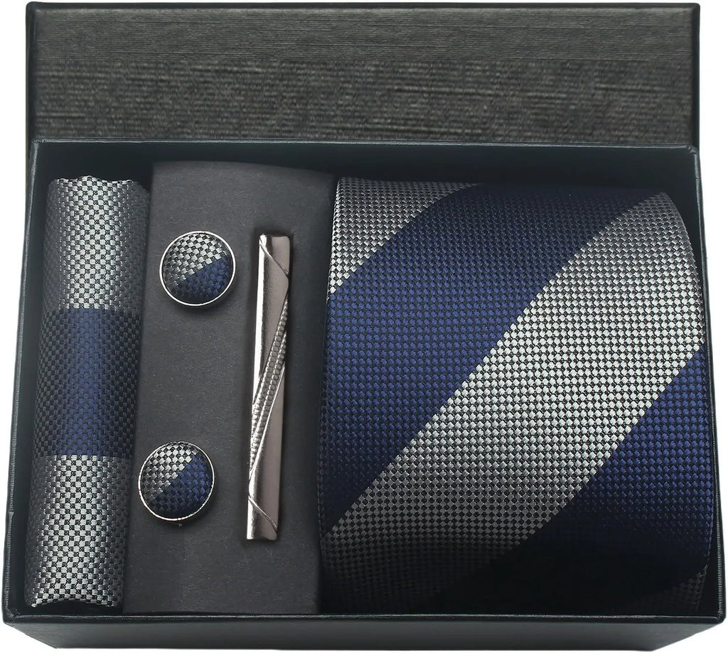 Classic 100% Silk Men’s Tie Set – Elegance in Gift Box