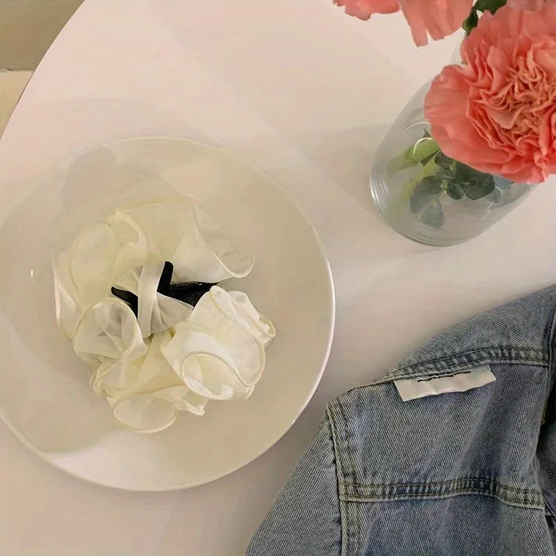 Elegant Layered Mesh Floral Hair Clip – Timeless Sophistication