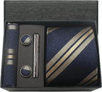 Classic 100% Silk Men’s Tie Set – Elegance in Gift Box