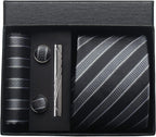 Classic 100% Silk Men’s Tie Set – Elegance in Gift Box