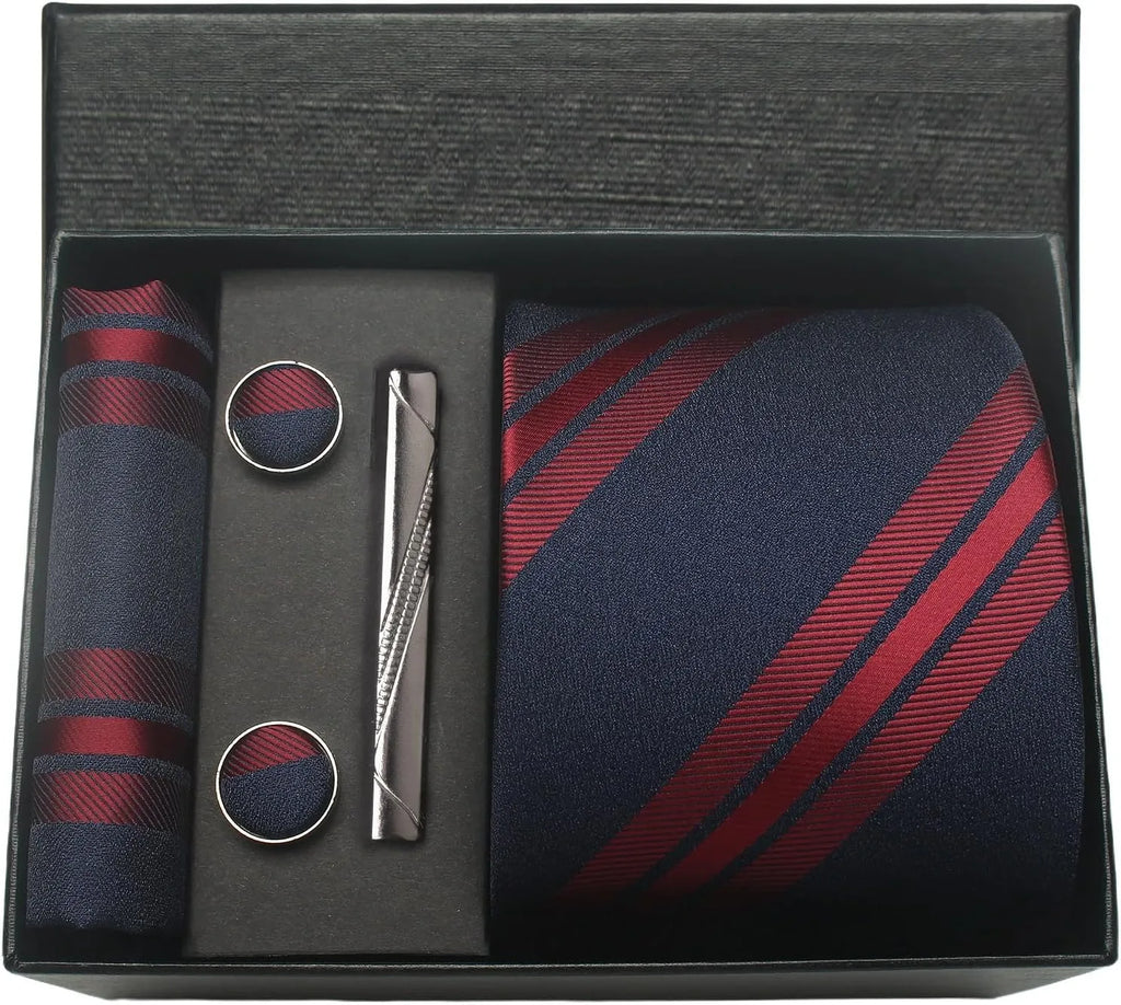Classic 100% Silk Men’s Tie Set – Elegance in Gift Box