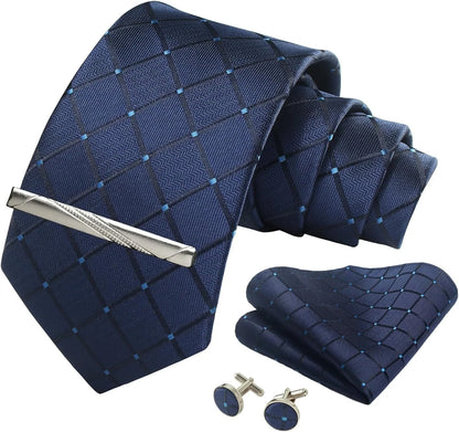 Classic 100% Silk Men’s Tie Set – Elegance in Gift Box