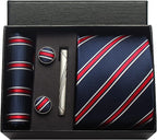 Classic 100% Silk Men’s Tie Set – Elegance in Gift Box