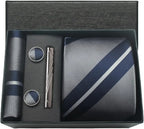 Classic 100% Silk Men’s Tie Set – Elegance in Gift Box