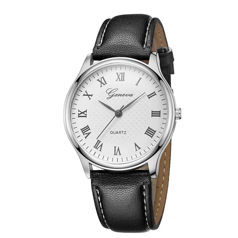 Geneva Men’s Classic Business Watch – Refined Elegance in Leather