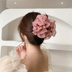 Elegant Layered Mesh Floral Hair Clip – Timeless Sophistication