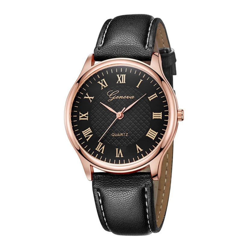 Geneva Men’s Classic Business Watch – Refined Elegance in Leather