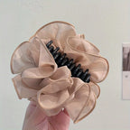 Elegant Layered Mesh Floral Hair Clip – Timeless Sophistication