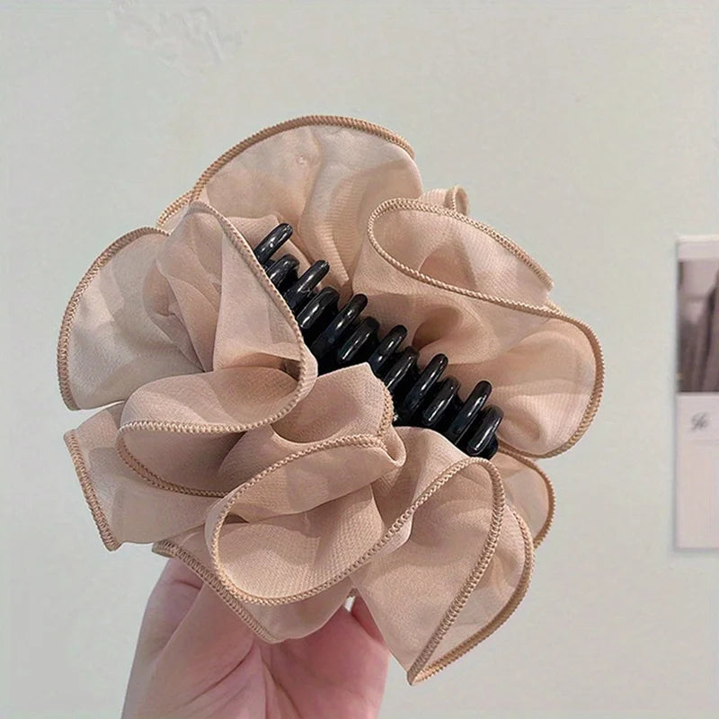 Elegant Layered Mesh Floral Hair Clip – Timeless Sophistication