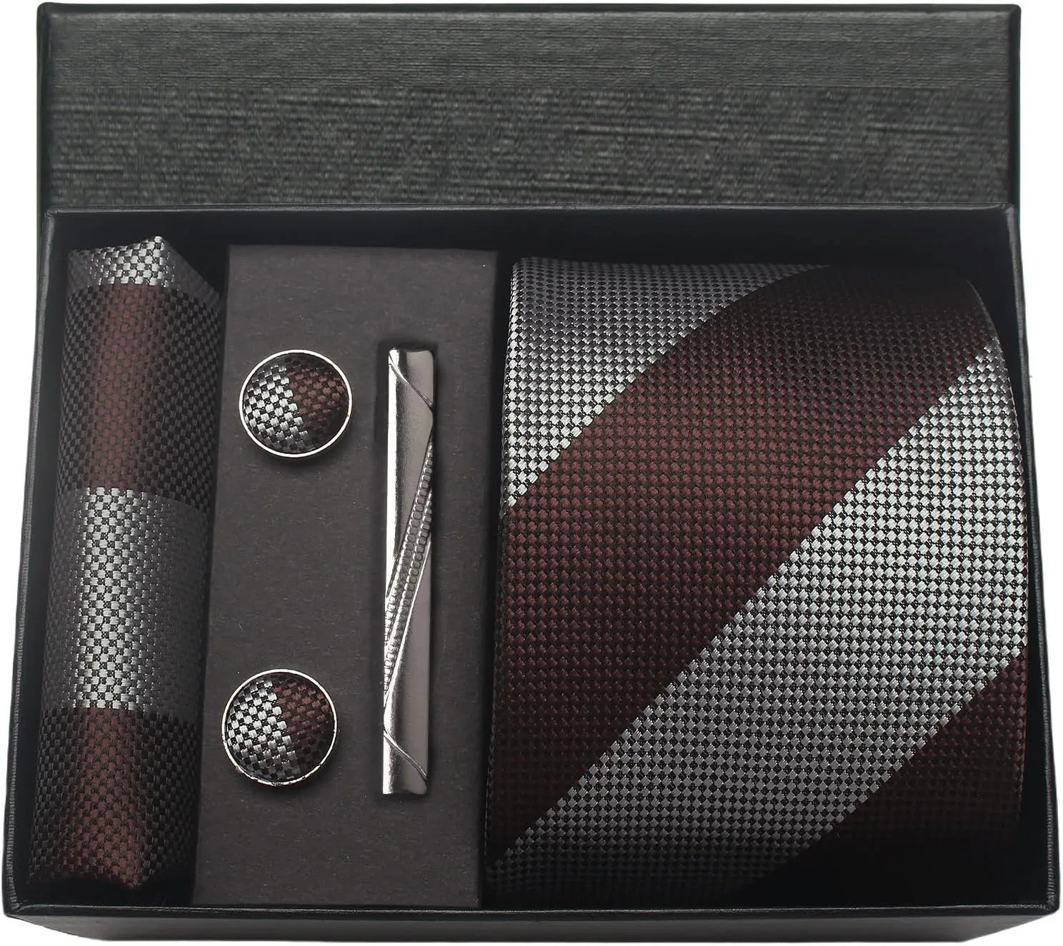 Classic 100% Silk Men’s Tie Set – Elegance in Gift Box