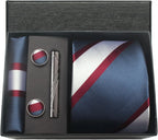 Classic 100% Silk Men’s Tie Set – Elegance in Gift Box