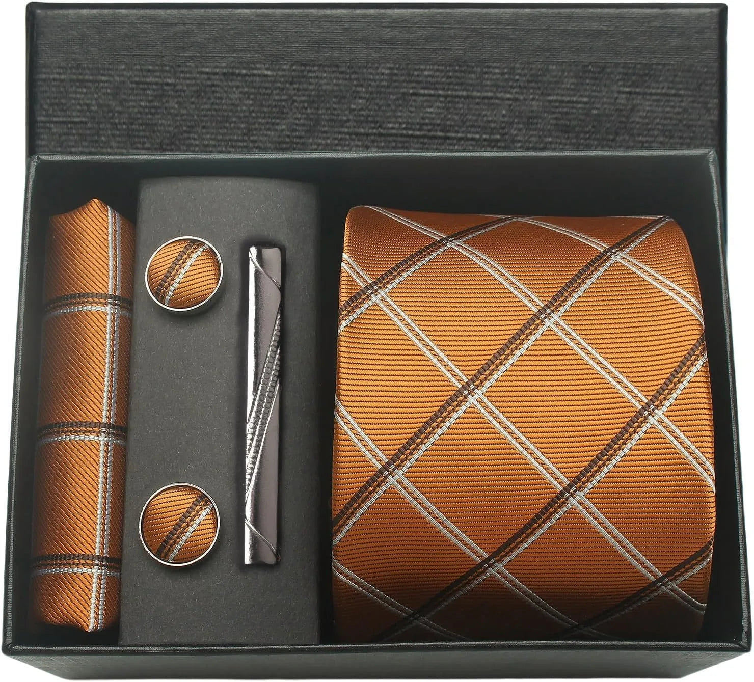 Classic 100% Silk Men’s Tie Set – Elegance in Gift Box