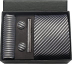 Classic 100% Silk Men’s Tie Set – Elegance in Gift Box