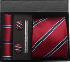 Classic 100% Silk Men’s Tie Set – Elegance in Gift Box
