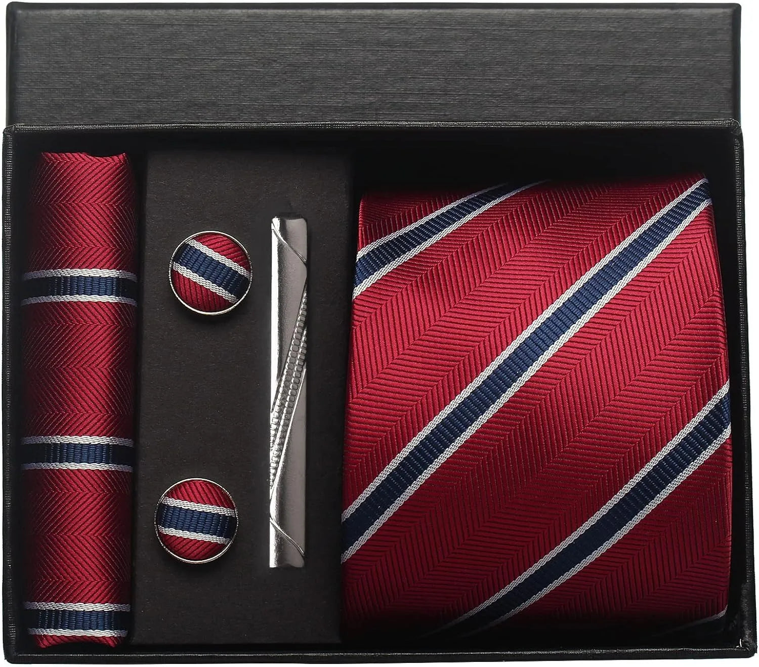 Classic 100% Silk Men’s Tie Set – Elegance in Gift Box