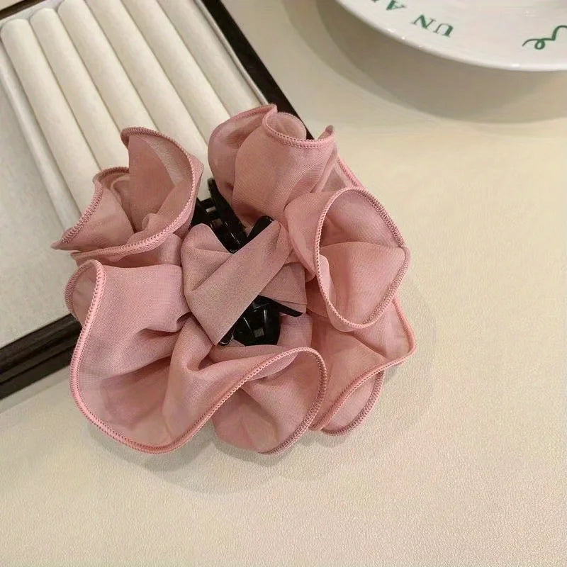 Elegant Layered Mesh Floral Hair Clip – Timeless Sophistication