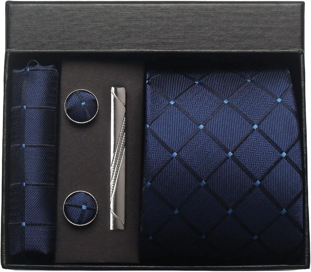 Classic 100% Silk Men’s Tie Set – Elegance in Gift Box