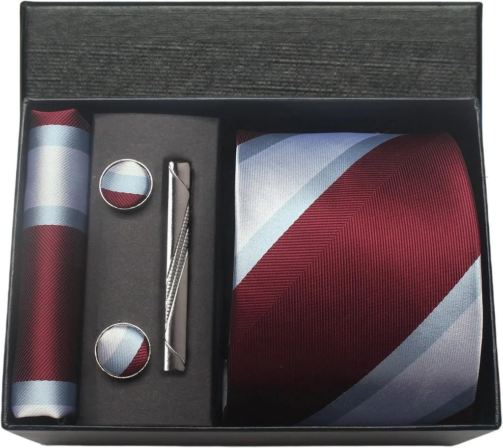 Classic 100% Silk Men’s Tie Set – Elegance in Gift Box